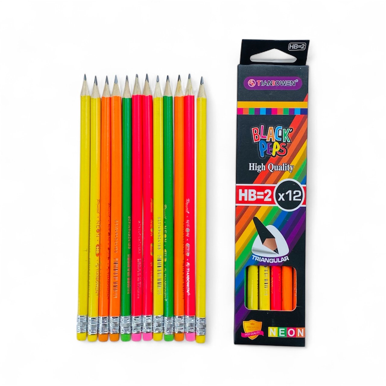 Black Peps HB Pencils 12Pcs